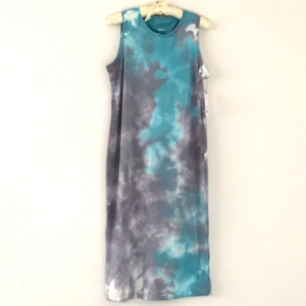 Sonoma Tye-Dyed Sleeveless Cotton Blend Long Tank Dress/Lounge Pool Casual Mom